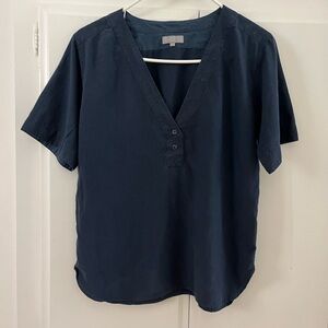 Margaret Howell Navy Two Button Blouse Size 8